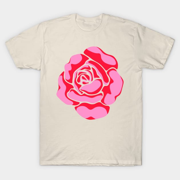 BIG ROSE Bright Fuchsia Pink Red Flower - UnBlink Studio by Jackie Tahara T-Shirt by UnBlink Studio by Jackie Tahara